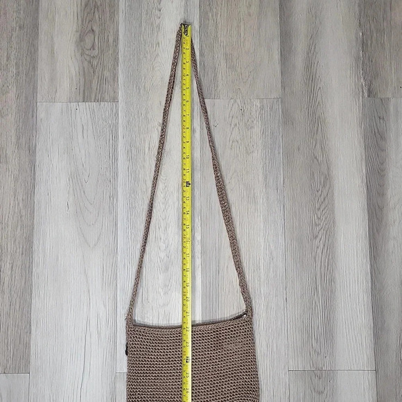 The Sak Taupe Handmade Crocheted Knit Woven Boho‎ Shoulder Bag - Picture 7 of 12